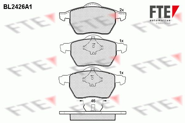 FTE Комплект тормозных колодок, дисковый тормоз BL2426A1