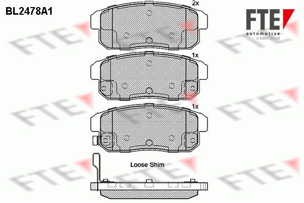 FTE Комплект тормозных колодок, дисковый тормоз BL2478A1