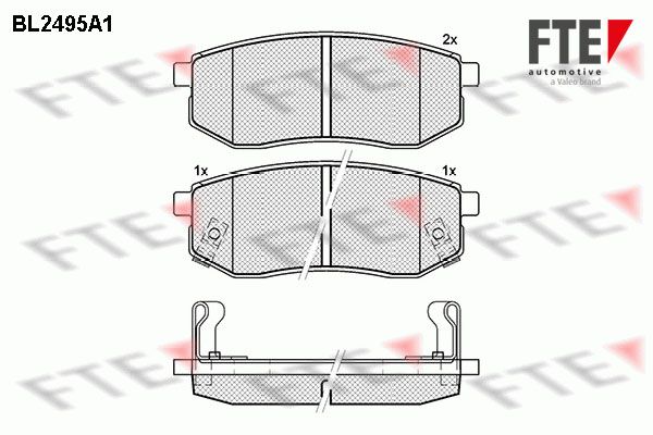 FTE stabdžių trinkelių rinkinys, diskinis stabdys BL2495A1