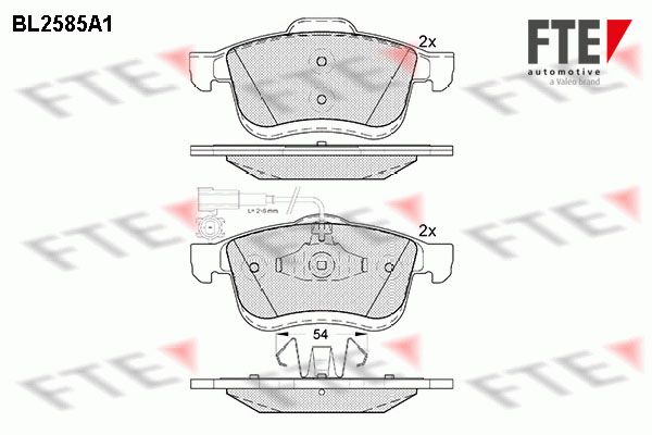 FTE Комплект тормозных колодок, дисковый тормоз BL2585A1