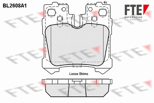 FTE Комплект тормозных колодок, дисковый тормоз BL2608A1