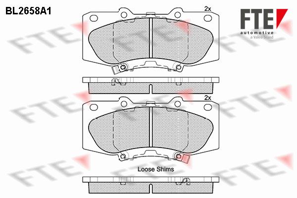 FTE Комплект тормозных колодок, дисковый тормоз BL2658A1