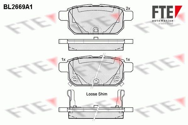 FTE Комплект тормозных колодок, дисковый тормоз BL2669A1