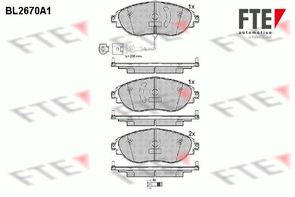 FTE Комплект тормозных колодок, дисковый тормоз BL2670A1