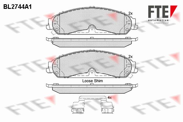 FTE Комплект тормозных колодок, дисковый тормоз BL2744A1