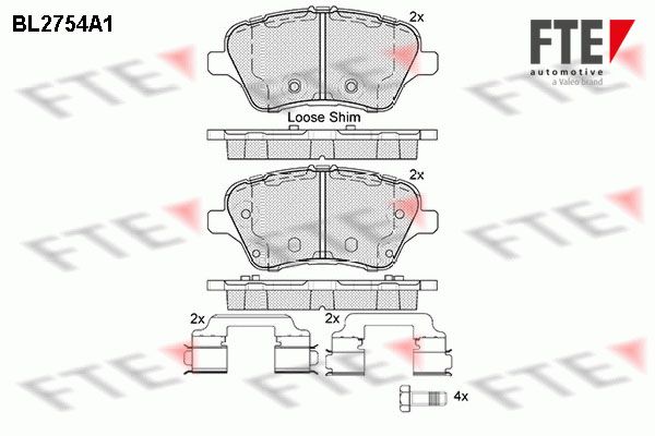 FTE Комплект тормозных колодок, дисковый тормоз BL2754A1