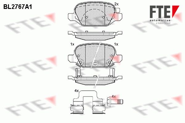 FTE Комплект тормозных колодок, дисковый тормоз BL2767A1