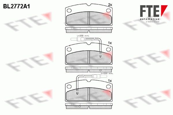 FTE Комплект тормозных колодок, дисковый тормоз BL2772A1