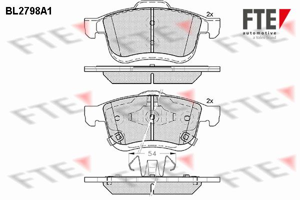 FTE Комплект тормозных колодок, дисковый тормоз BL2798A1