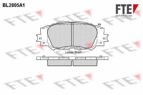 FTE Комплект тормозных колодок, дисковый тормоз BL2805A1