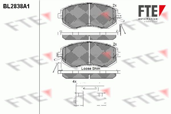 FTE Комплект тормозных колодок, дисковый тормоз BL2838A1