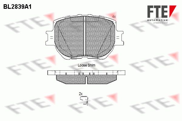 FTE Комплект тормозных колодок, дисковый тормоз BL2839A1