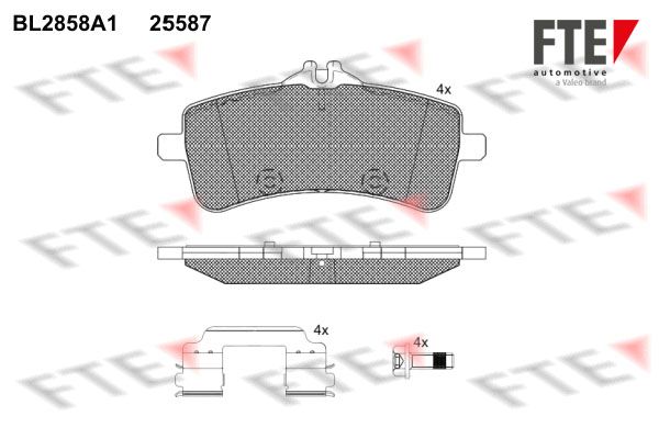 FTE stabdžių trinkelių rinkinys, diskinis stabdys BL2858A1