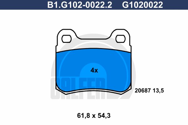GALFER Комплект тормозных колодок, дисковый тормоз B1.G102-0022.2