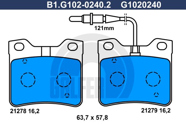 GALFER Комплект тормозных колодок, дисковый тормоз B1.G102-0240.2