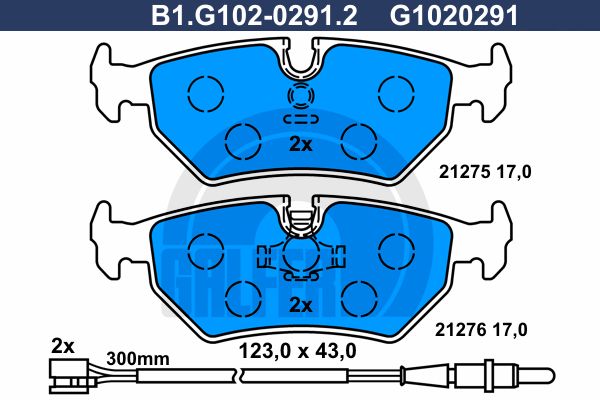 GALFER Комплект тормозных колодок, дисковый тормоз B1.G102-0291.2