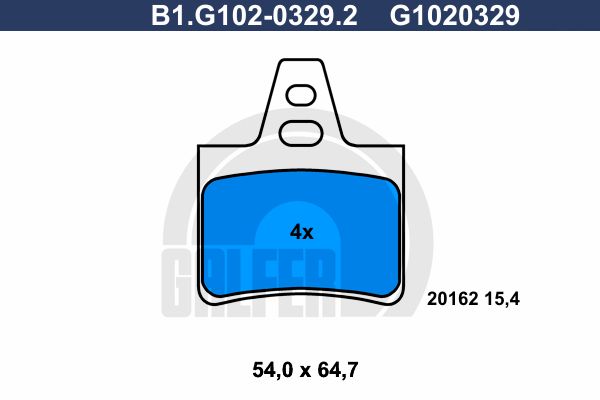 GALFER stabdžių trinkelių rinkinys, diskinis stabdys B1.G102-0329.2