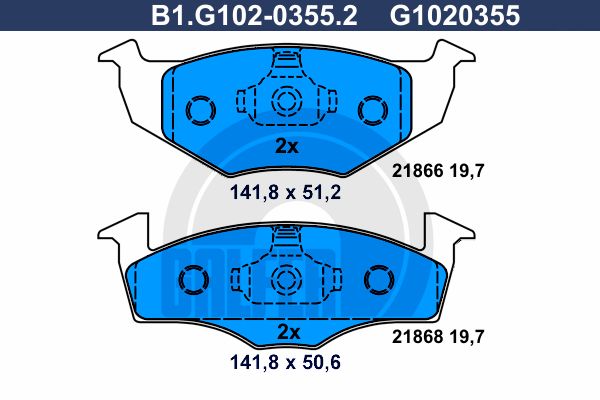 GALFER Комплект тормозных колодок, дисковый тормоз B1.G102-0355.2