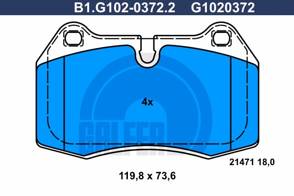 GALFER Комплект тормозных колодок, дисковый тормоз B1.G102-0372.2