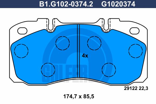 GALFER Комплект тормозных колодок, дисковый тормоз B1.G102-0374.2