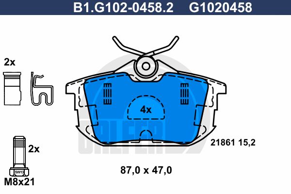 GALFER Комплект тормозных колодок, дисковый тормоз B1.G102-0458.2