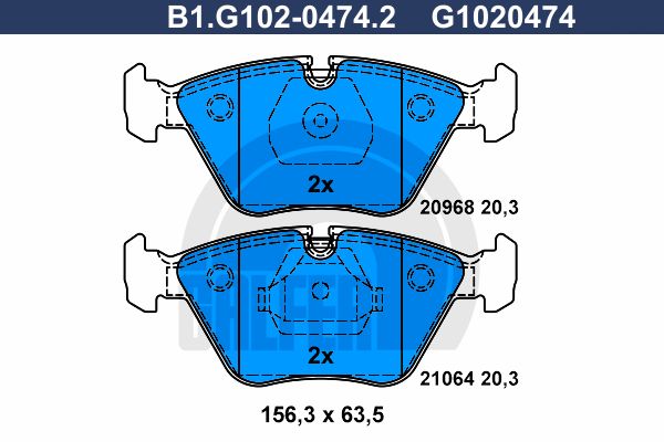 GALFER Комплект тормозных колодок, дисковый тормоз B1.G102-0474.2