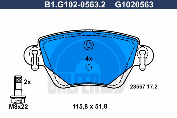 GALFER Комплект тормозных колодок, дисковый тормоз B1.G102-0563.2