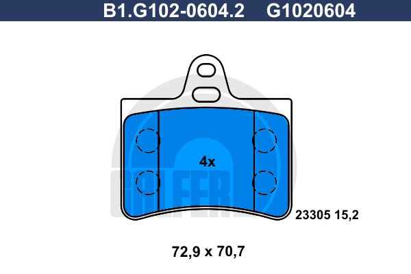 GALFER Комплект тормозных колодок, дисковый тормоз B1.G102-0604.2