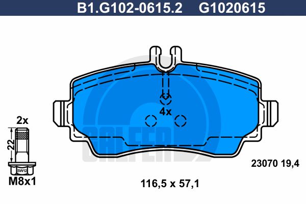 GALFER Комплект тормозных колодок, дисковый тормоз B1.G102-0615.2