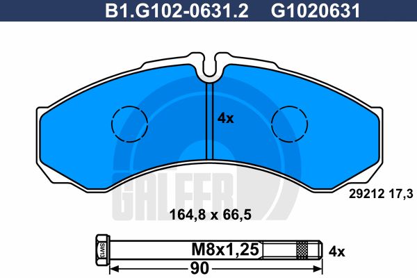 GALFER Комплект тормозных колодок, дисковый тормоз B1.G102-0631.2
