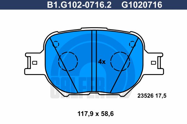 GALFER Комплект тормозных колодок, дисковый тормоз B1.G102-0716.2