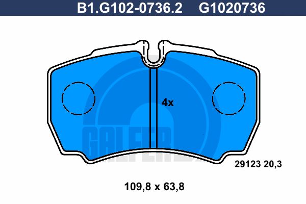 GALFER Комплект тормозных колодок, дисковый тормоз B1.G102-0736.2