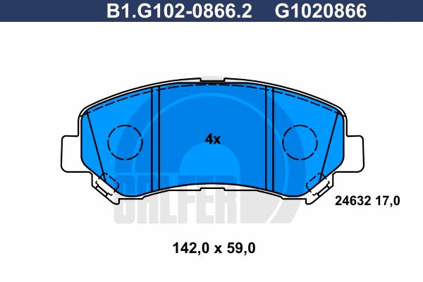 GALFER Комплект тормозных колодок, дисковый тормоз B1.G102-0866.2