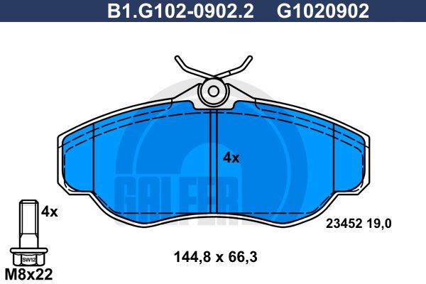 GALFER Комплект тормозных колодок, дисковый тормоз B1.G102-0902.2