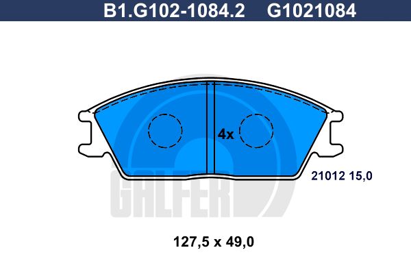 GALFER stabdžių trinkelių rinkinys, diskinis stabdys B1.G102-1084.2