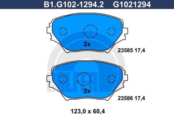 GALFER Комплект тормозных колодок, дисковый тормоз B1.G102-1294.2