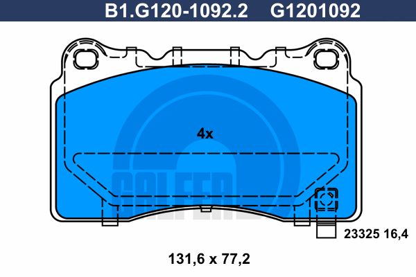 GALFER Комплект тормозных колодок, дисковый тормоз B1.G120-1092.2