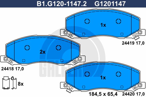 GALFER Комплект тормозных колодок, дисковый тормоз B1.G120-1147.2