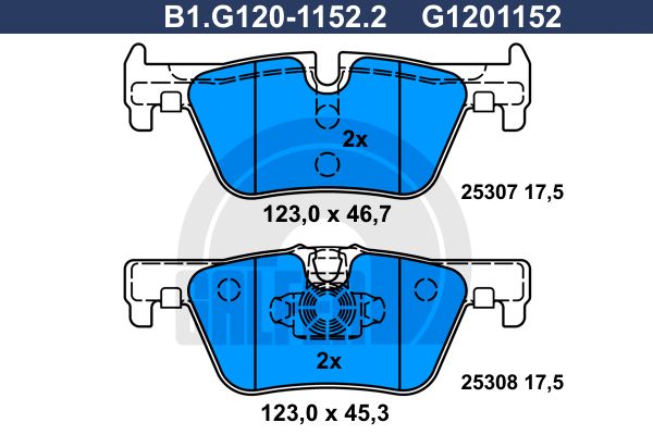 GALFER Комплект тормозных колодок, дисковый тормоз B1.G120-1152.2