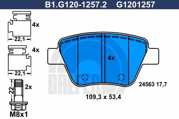 GALFER Комплект тормозных колодок, дисковый тормоз B1.G120-1257.2