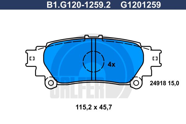 GALFER Комплект тормозных колодок, дисковый тормоз B1.G120-1259.2