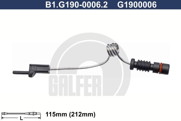 GALFER įspėjimo kontaktas, stabdžių trinkelių susidėvėjim B1.G190-0006.2