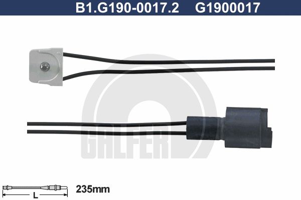 GALFER įspėjimo kontaktas, stabdžių trinkelių susidėvėjim B1.G190-0017.2