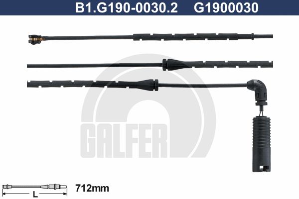GALFER įspėjimo kontaktas, stabdžių trinkelių susidėvėjim B1.G190-0030.2
