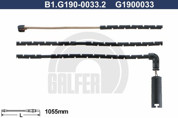 GALFER įspėjimo kontaktas, stabdžių trinkelių susidėvėjim B1.G190-0033.2