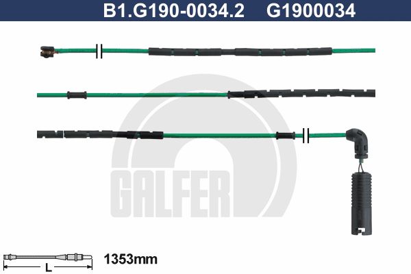 GALFER įspėjimo kontaktas, stabdžių trinkelių susidėvėjim B1.G190-0034.2