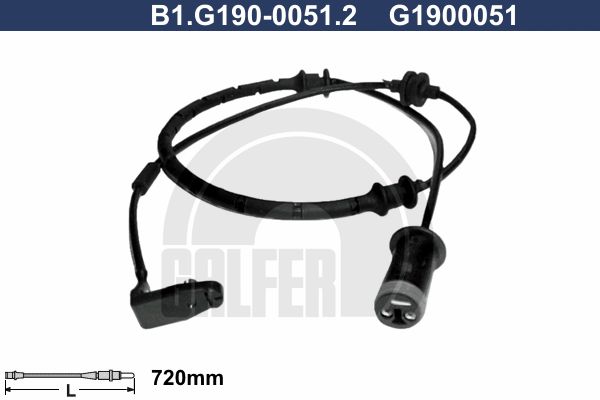 GALFER įspėjimo kontaktas, stabdžių trinkelių susidėvėjim B1.G190-0051.2