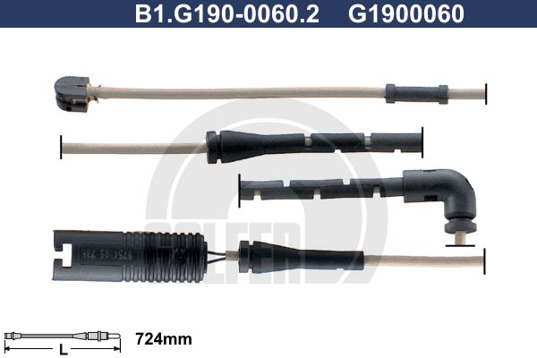 GALFER įspėjimo kontaktas, stabdžių trinkelių susidėvėjim B1.G190-0060.2