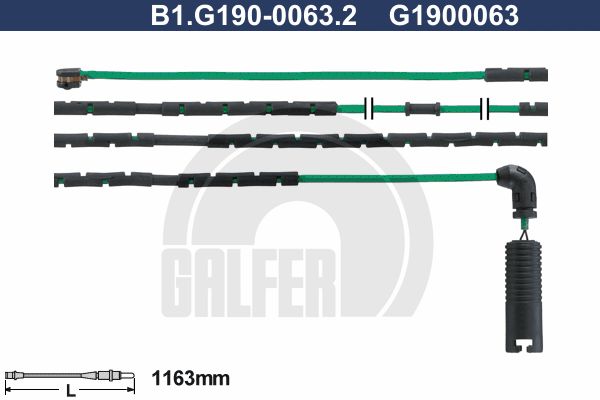 GALFER įspėjimo kontaktas, stabdžių trinkelių susidėvėjim B1.G190-0063.2