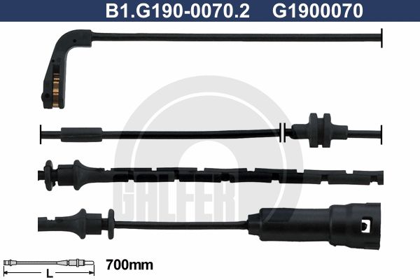 GALFER Сигнализатор, износ тормозных колодок B1.G190-0070.2